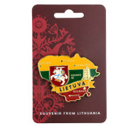 Magnet Lithuania contour with coat of arms